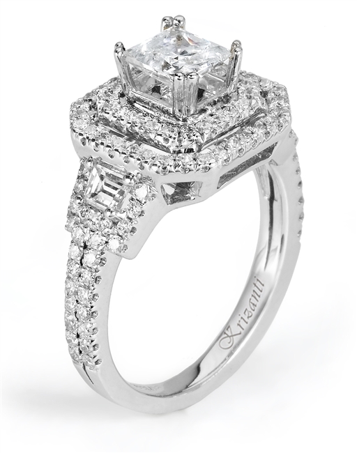 Diamond Engagement Ring ,18kt White Gold